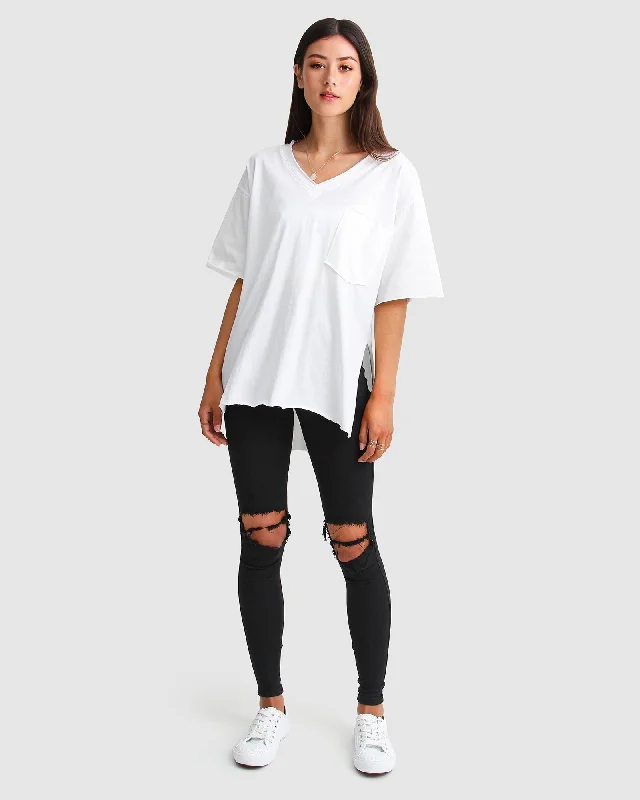 Brave Soul Oversized T|Shirt | Women | White Vintage Shirt Dress