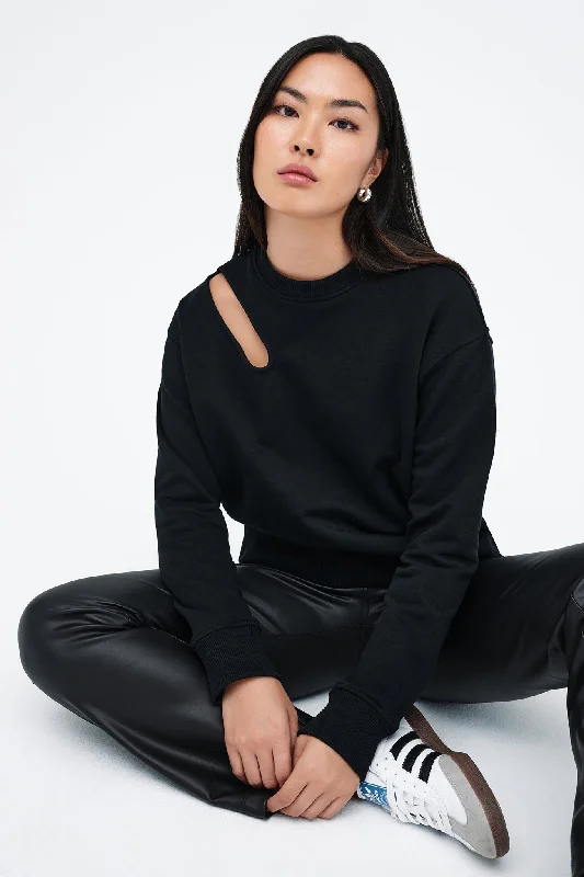 Bartlett Cutout Sweatshirt | Black Tartan Shirt Gown