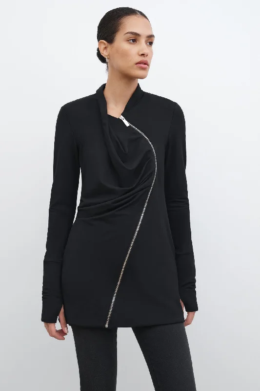 Harlem Sweatshirt Jacket | Black Feminine Shirt Dress