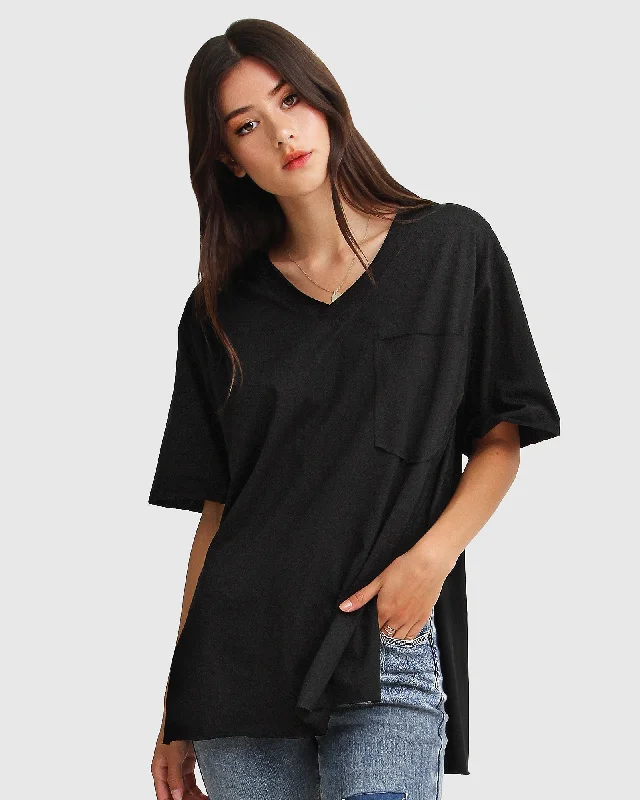 Brave Soul Oversized T|Shirt | Women | Black Shirt Dress Combo