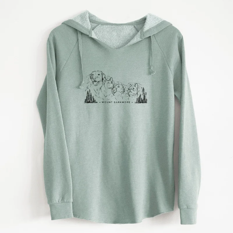 Mount Barkmore - Dog Tribute - Cali Wave Hooded Sweatshirt Pullover Hoodie Sweatshirt