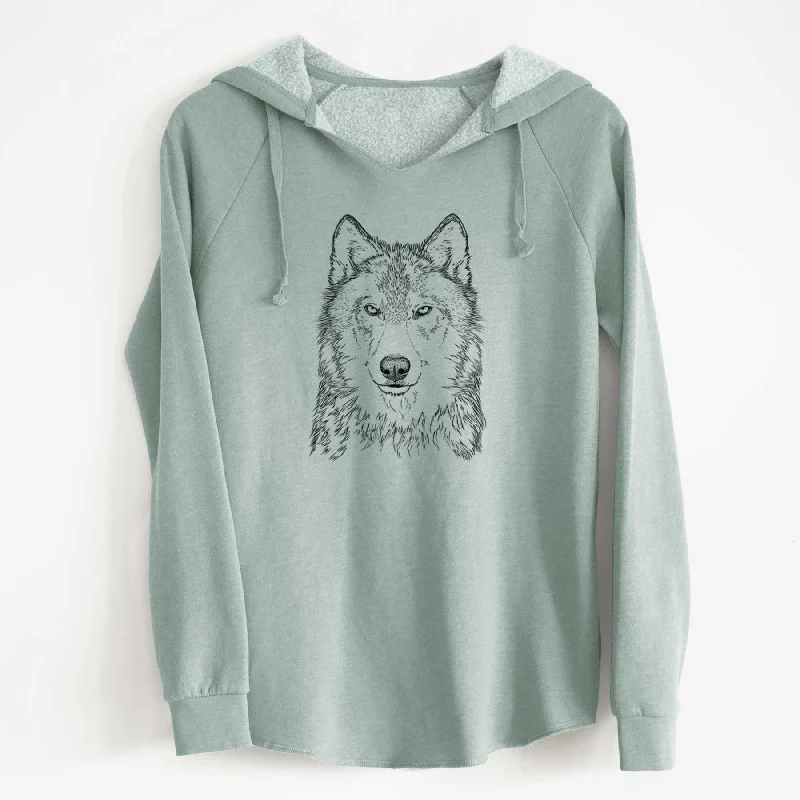 Grey Wolf - Canis lupus - Cali Wave Hooded Sweatshirt Casual Sweatshirts for Women