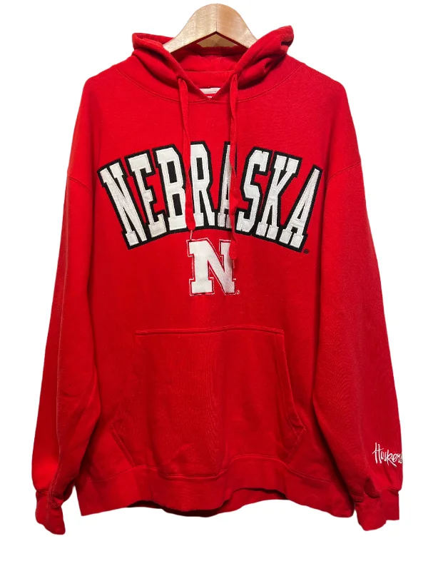 Nebraska Mens Red Hoodie (Size XL) Cotton Hoodie Sweatshirt