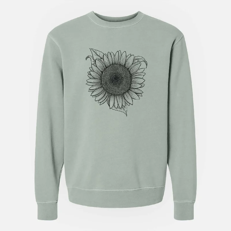 Lemon Queen Sunflower - Helianthus Annuus - Unisex Pigment Dyed Crew Sweatshirt Relaxed Fit Sweatshirts