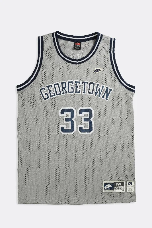 Vintage Georgetown Basketball Jersey Colorblock Hoodie Sweatshirt