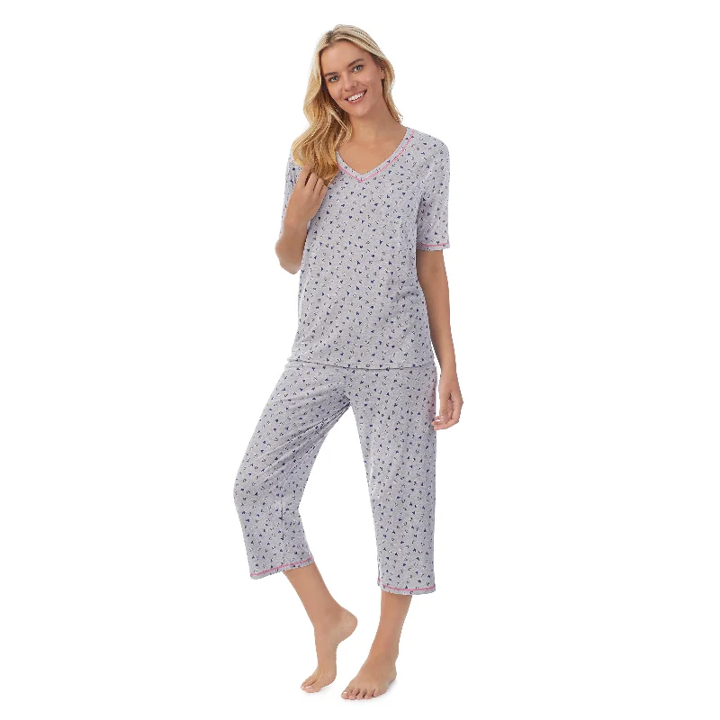 Cuddl Smart Elbow Sleeve Top with Cropped Pant Pajama Set Budget-friendly pajama sets