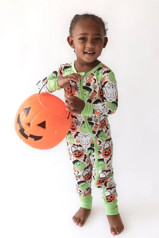 Monster Mash-Up Unisex Bamboo Zipper Pajamas Elegant pajama sets