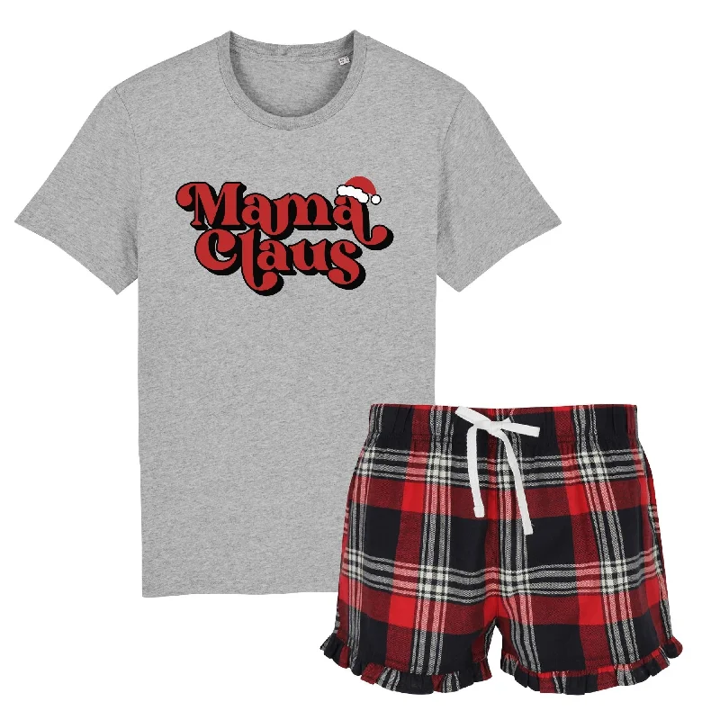 Mama Claus Yuletide Christmas Tee & Short Pyjama Set Summer pajama sets