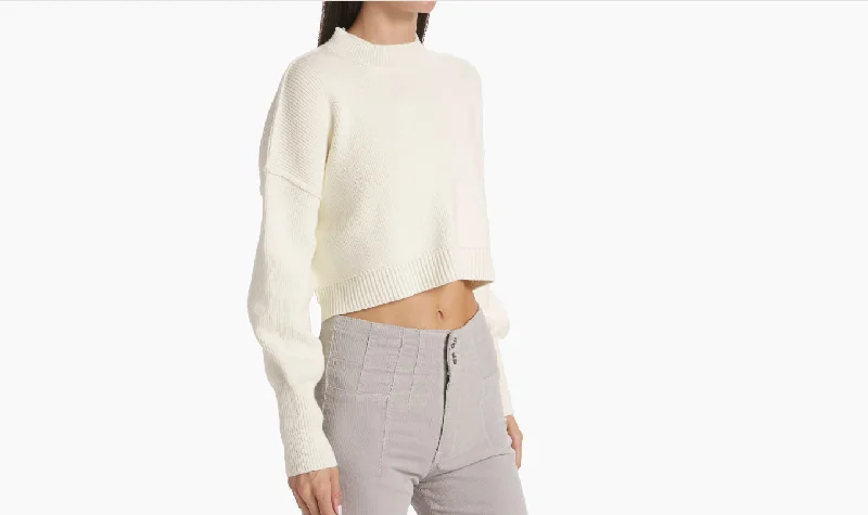 Free People Women's Easy Street Crop Pullover, Moonglow Affordable sweaters