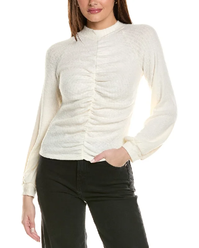 Project Social T L'amour Ruched Cozy Mock Neck Top Casual sweaters