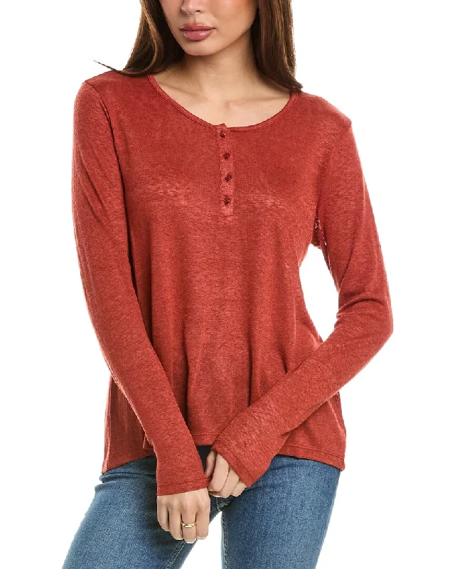 Bobeau Caty Henley Top Spring sweaters