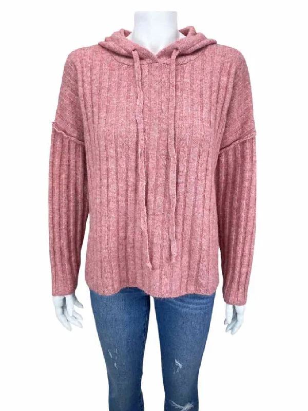 Central Park West Women's Ribbed Hooded Sweater Pink Heather Size M Gucci sweaters