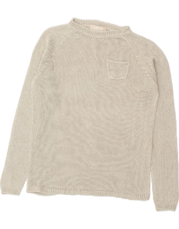 MAX MARA Womens Boat Neck Jumper Sweater UK 10 Small Grey Alpaca wool sweaters