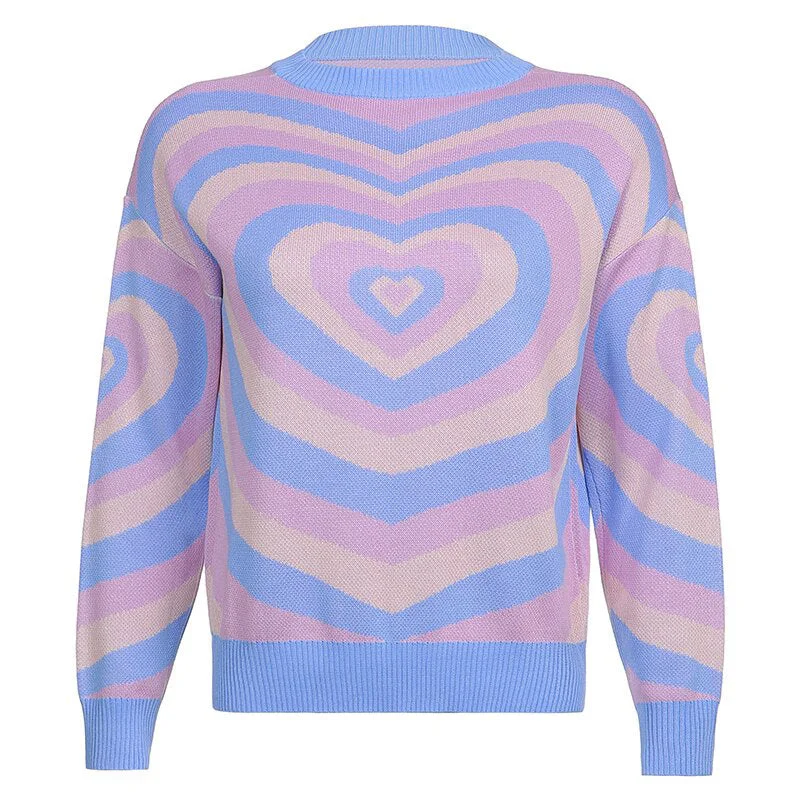 Pastel Heart Sweater Stretchable sweaters