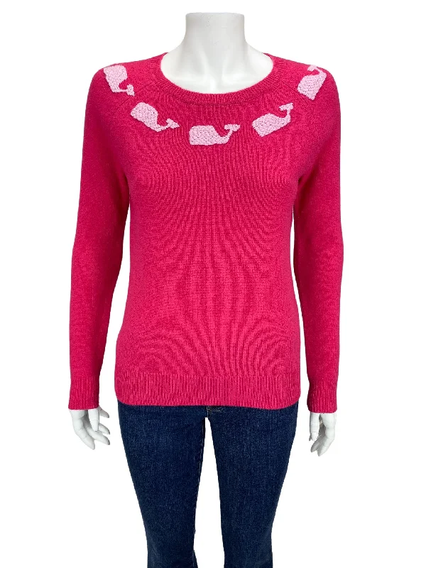 Vineyard Vines, Women's Lambswool Whale Sweater, Fuchsia, Size S Nike sweaters