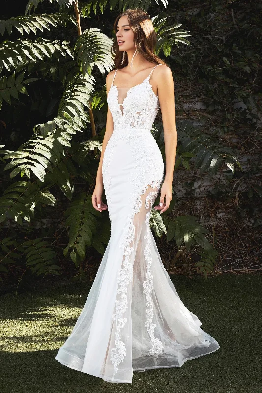 Gorgeous Fitted Mermaid V-Neck Wedding Dress Party Gown with Embroidered Beaded Lace Wedding