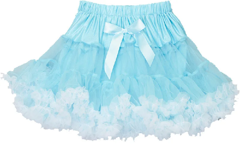 Baby Blue With White Trim Petti Skirt Tiered unclassified skirts