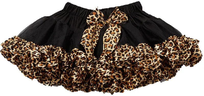 Black Tutu With Leopard Trim Graduation unclassified skirts