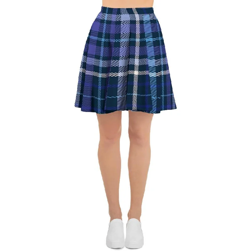 Blue Plaid Tartan Women's Skirt Elegant evening unclassified skirts