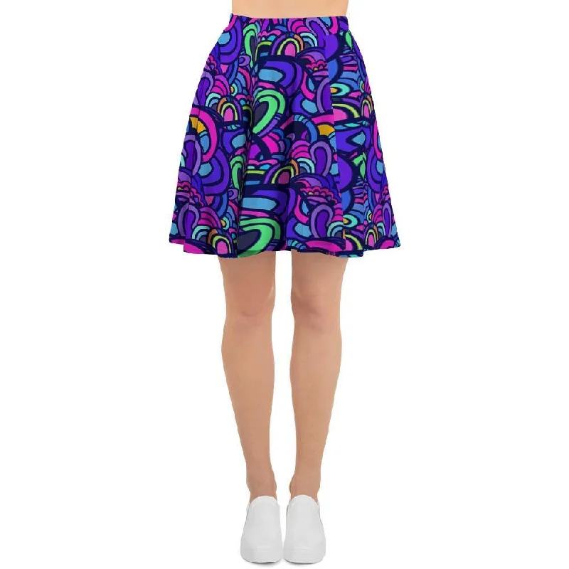 Blue Psychedelic Women's Skirt Low-rise unclassified skirts