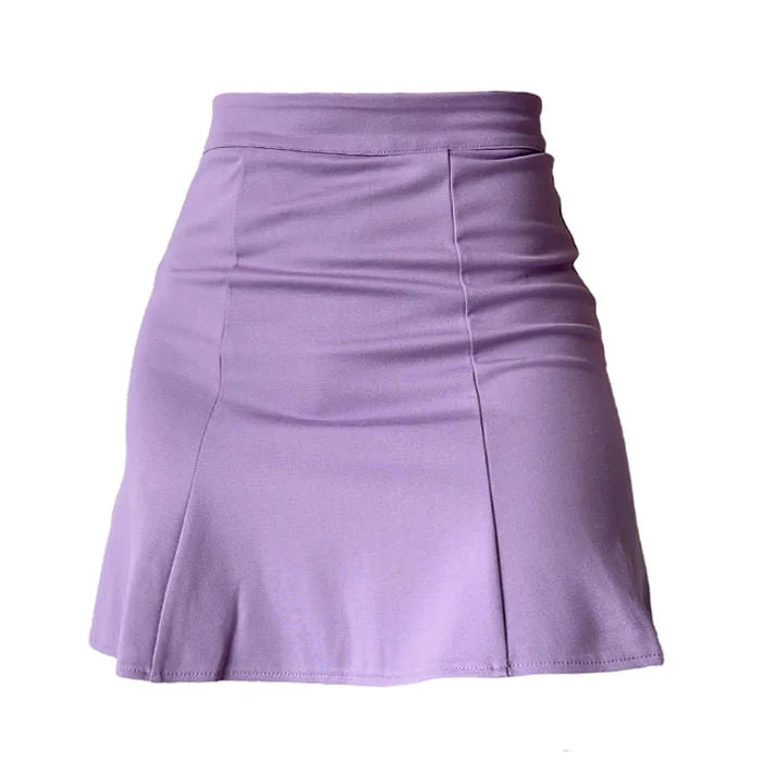 Lavender Ruched Skirt Denim unclassified skirts