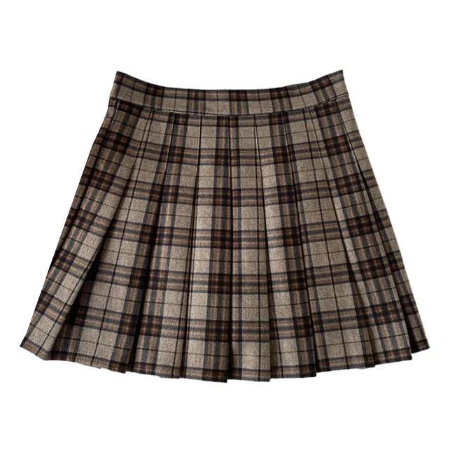 Meet Me On Campus Plaid Skirt Slit unclassified skirts