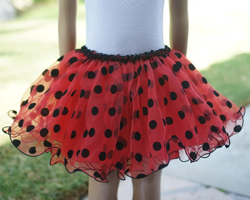 Red/Black Polka Dot Lady Bud Organdy Tutu Skirt Date night unclassified skirts