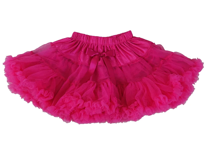 Solid Hot Pink Chiffon Tutu Printed unclassified skirts