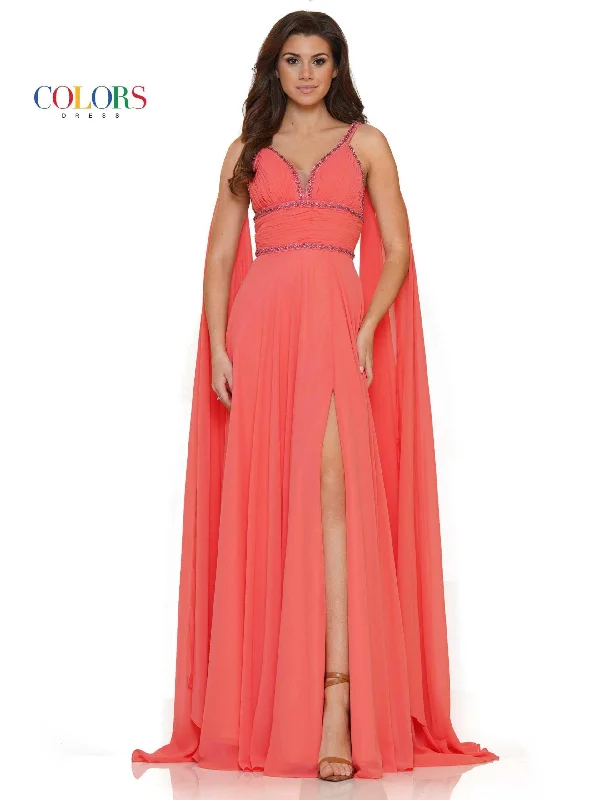 Colors 2699 Colors Prom Long Formal Beaded Chiffon Dress Women's trendy maxi dresses sale