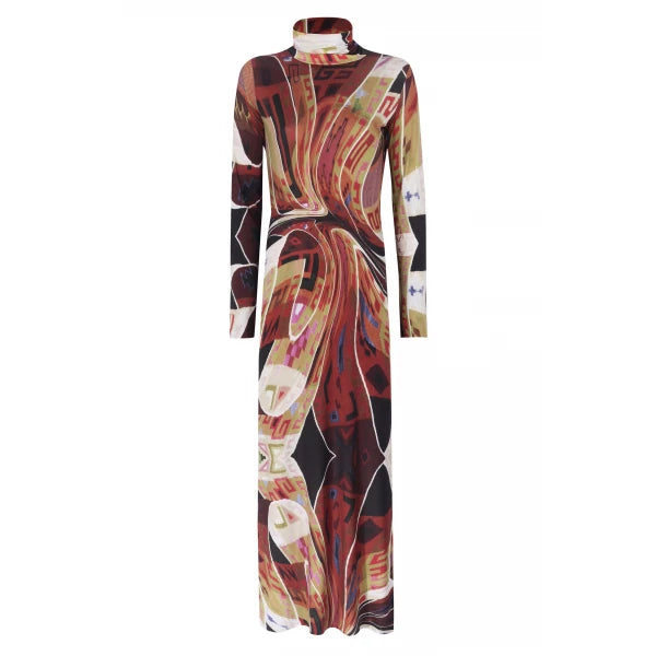 Sulca Pattern Lycra Throat Dress Brunch floral dresses