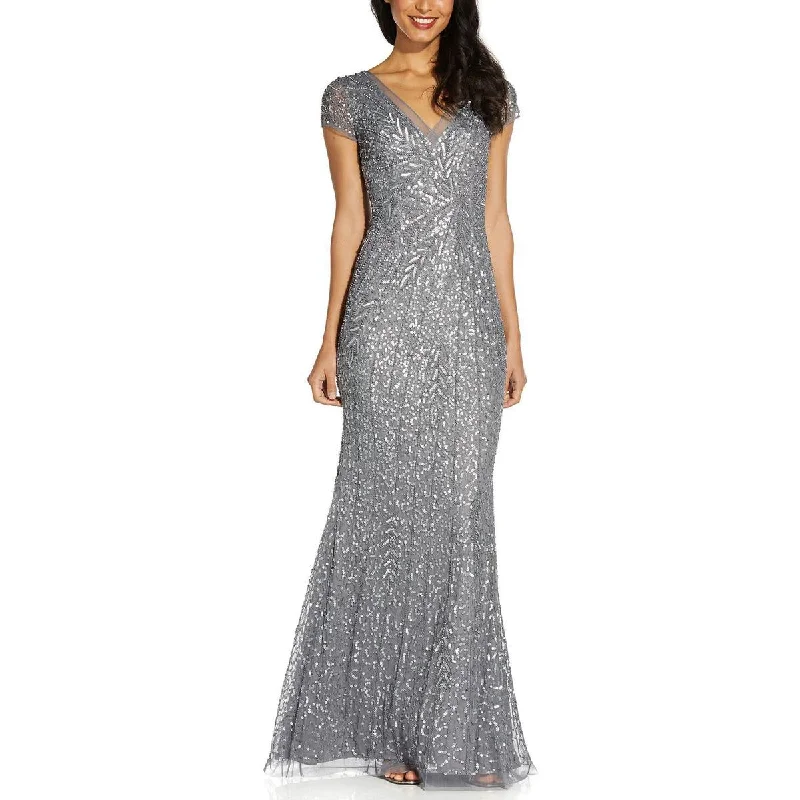 Adrianna Papell Womens Beaded Mermaid Evening Dress Fall unclassified dresses