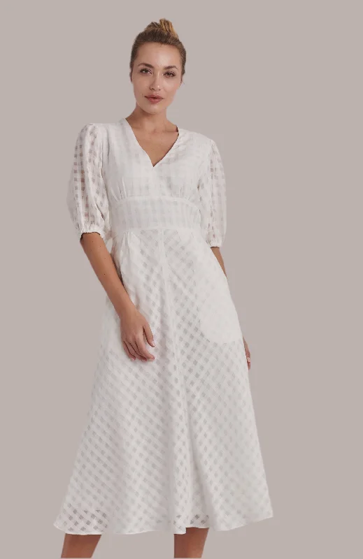 Kamare Aisha Linen Dress - White Off-shoulder unclassified dresses