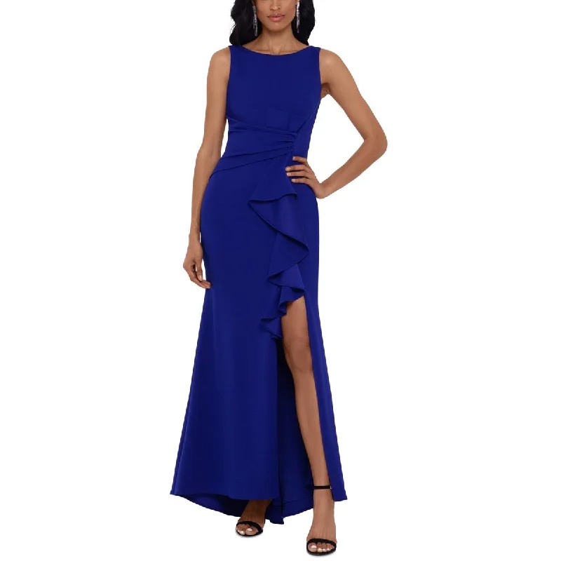 Betsy & Adam Womens Ruched Side Slit Evening Dress Bright color unclassified dresses