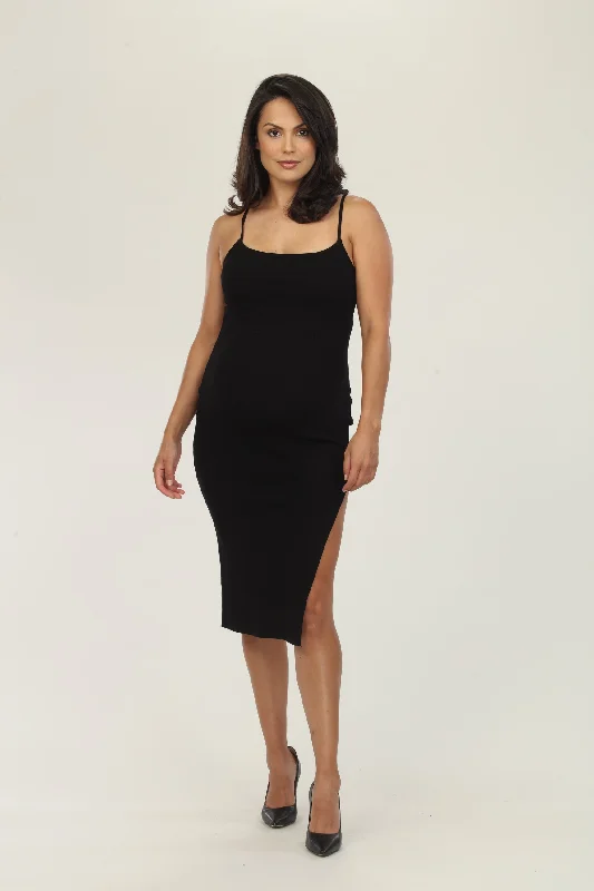 Black Side Slit Cami Dress Unique unclassified dresses