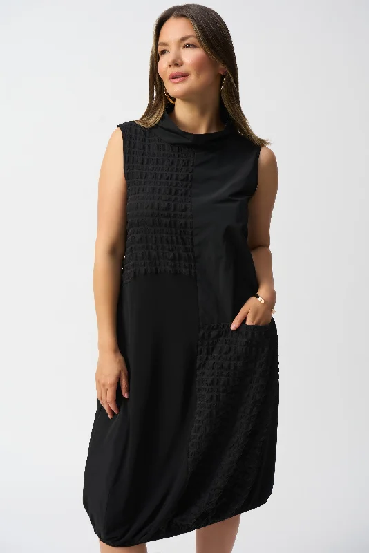 Bubble Jacquard Sleeveless Cocoon Dress Velvet unclassified dresses