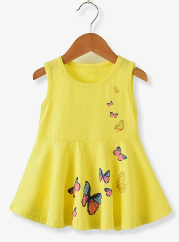 Cotton Clothes Baby Girl Butterfly Princess Dresses Beach unclassified dresses