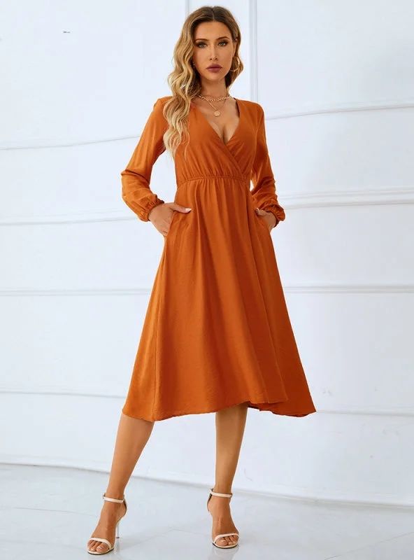 Cotton Loose Lantern Sleeve Dress Sexy unclassified dresses