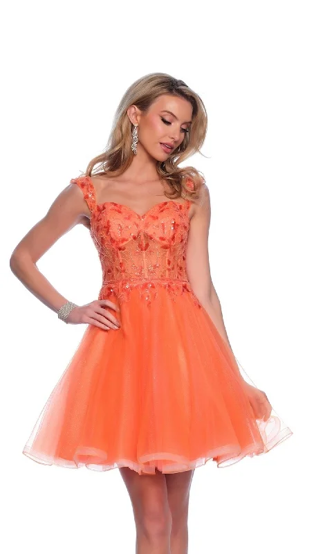 Dave & Johnny Orange Homecoming Dress 12038 Bright color unclassified dresses