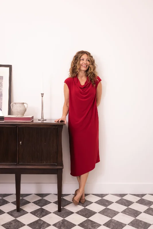 Draped Cowl Dress Holiday unclassified dresses