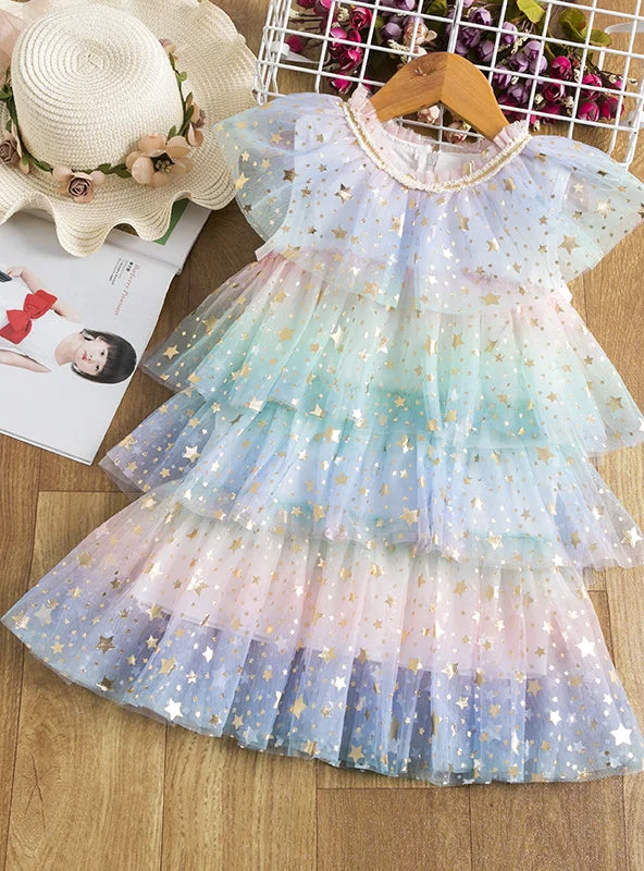 Girls Princess Mesh Layers Cake Dresses Everyday wear unclassified dresses