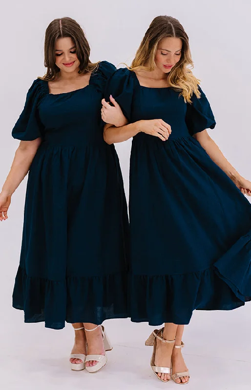 Josie Prussian Blue Dress - DM Exclusive - Maternity Friendly - FINAL SALE Affordable unclassified dresses