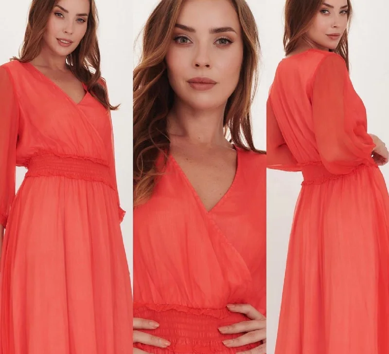 Kamare Kendra Silk Dress - Coral Sequin unclassified dresses