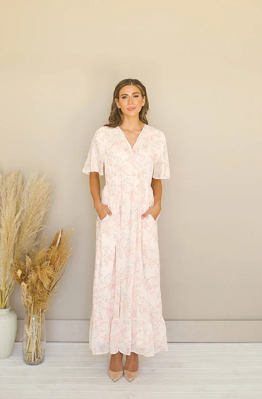 Kami Peach Blossom Dress - DM Exclusive - Maternity Friendly - Nursing Friendly - FINAL SALE Unique unclassified dresses