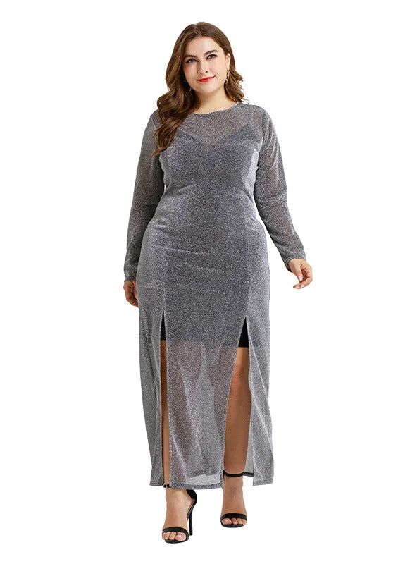 Knitted Bright Silk Sexy Perspective Dress Street style unclassified dresses