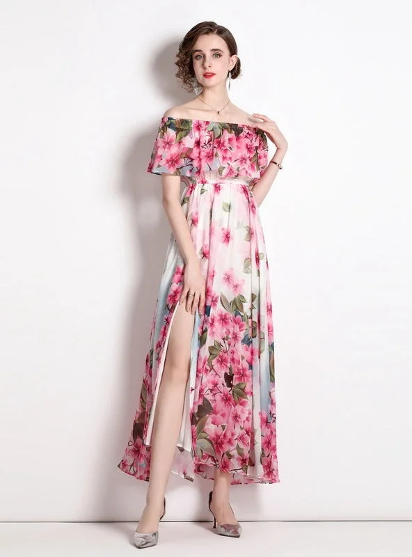 Lotus Leaf Beach Split Chiffon Dress Wrap unclassified dresses