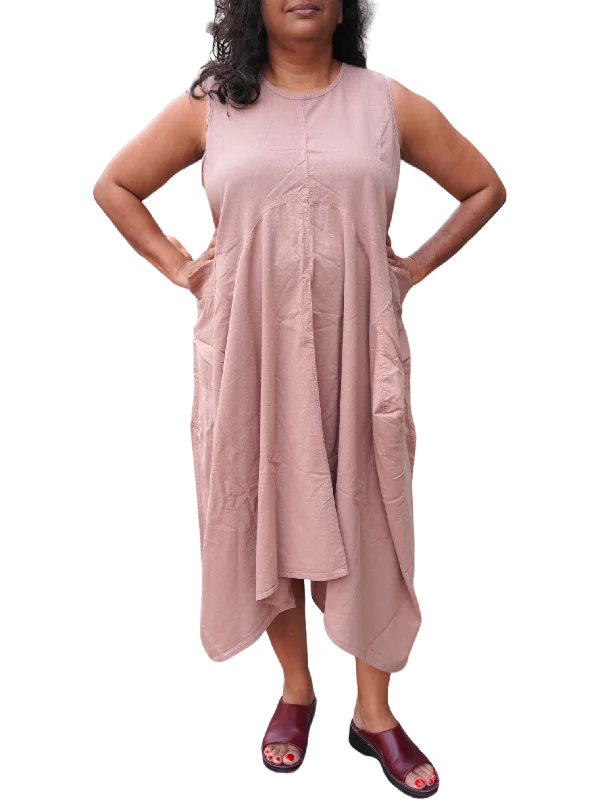 Pale Rose Cotton Parachute Dress with Pockets Club unclassified dresses