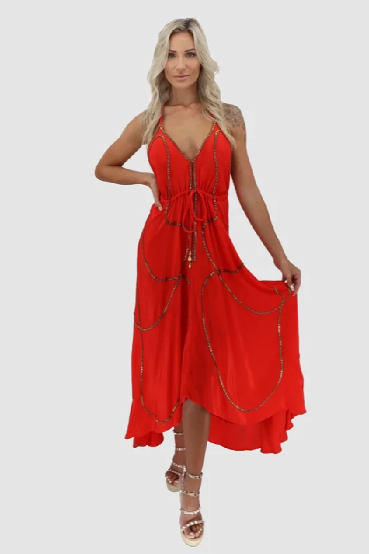 Tulum Red Dress Elegant evening unclassified dresses