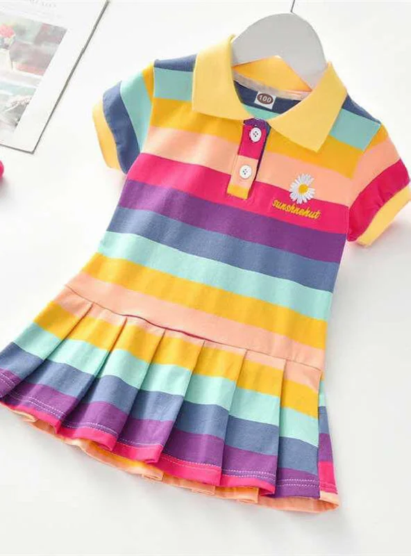 Rainbow Girl Summer Dress Dark color unclassified dresses