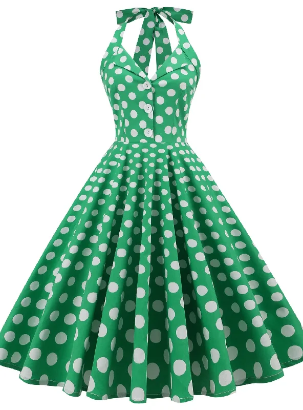 Retro Lapels Polka Dots Dress Women's unclassified dresses