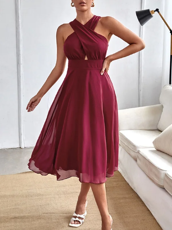 Sexy Backless Chiffon Dress Anniversary unclassified dresses